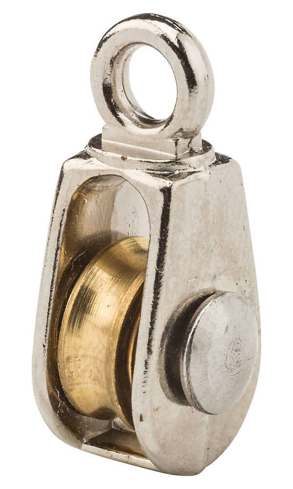 National Hardware N243-584 Fixed Single Pulley, 1/2", Nickel