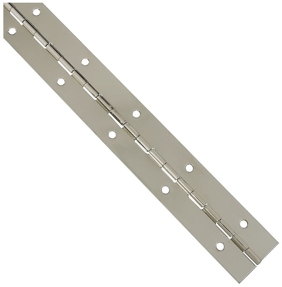 National Hardware N265-389 Continuous Hinge, Cold Rolled Steel, Nickel Plated, 12 "L