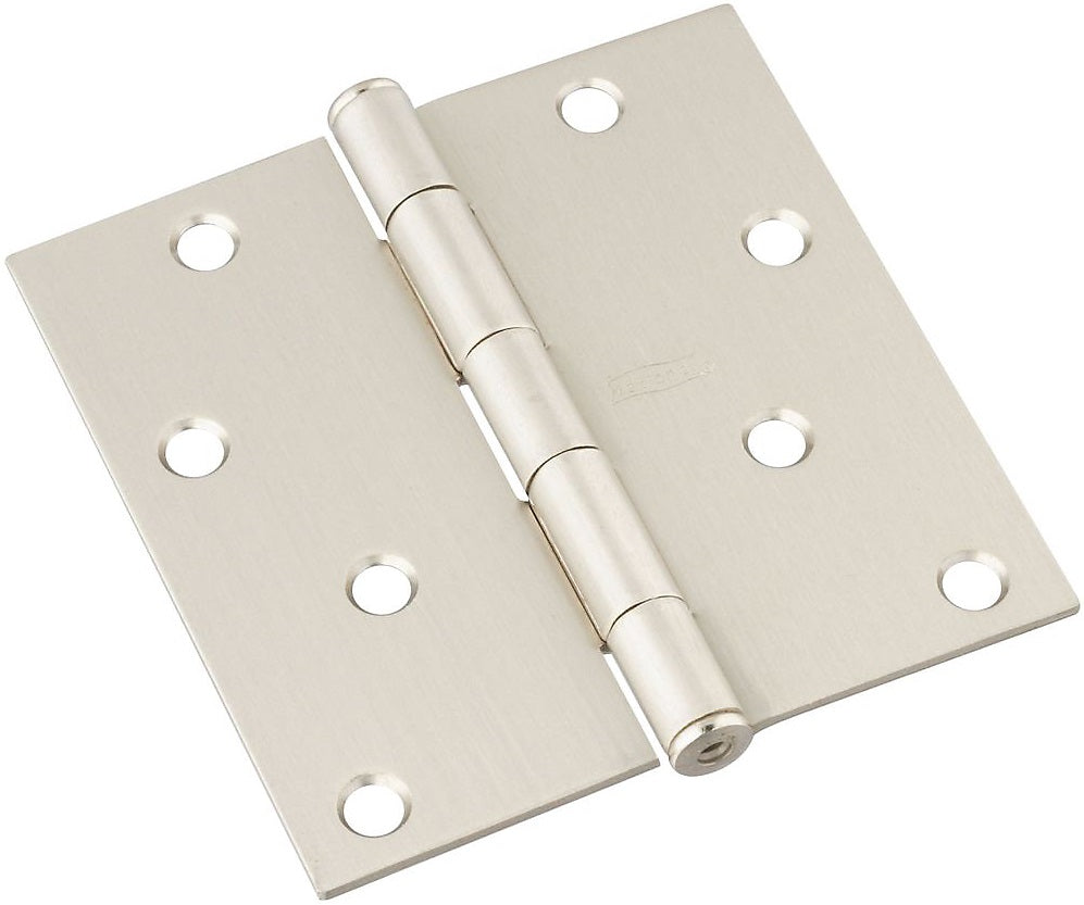 National Hardware N325-282 Full Mortise Square Corner Door Hinge, Satin Nickel