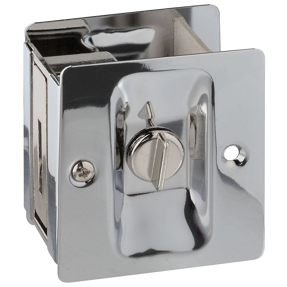 National Hardware N326-298 Pocket Door Latch, Solid Brass, Chrome Plated