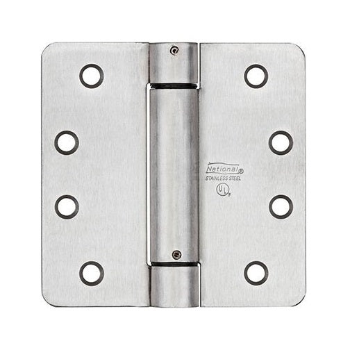 National Hardware N350-892 Spring Hinge, Cold Rolled Steel, Satin Nickel Plated, 3-1/2"L