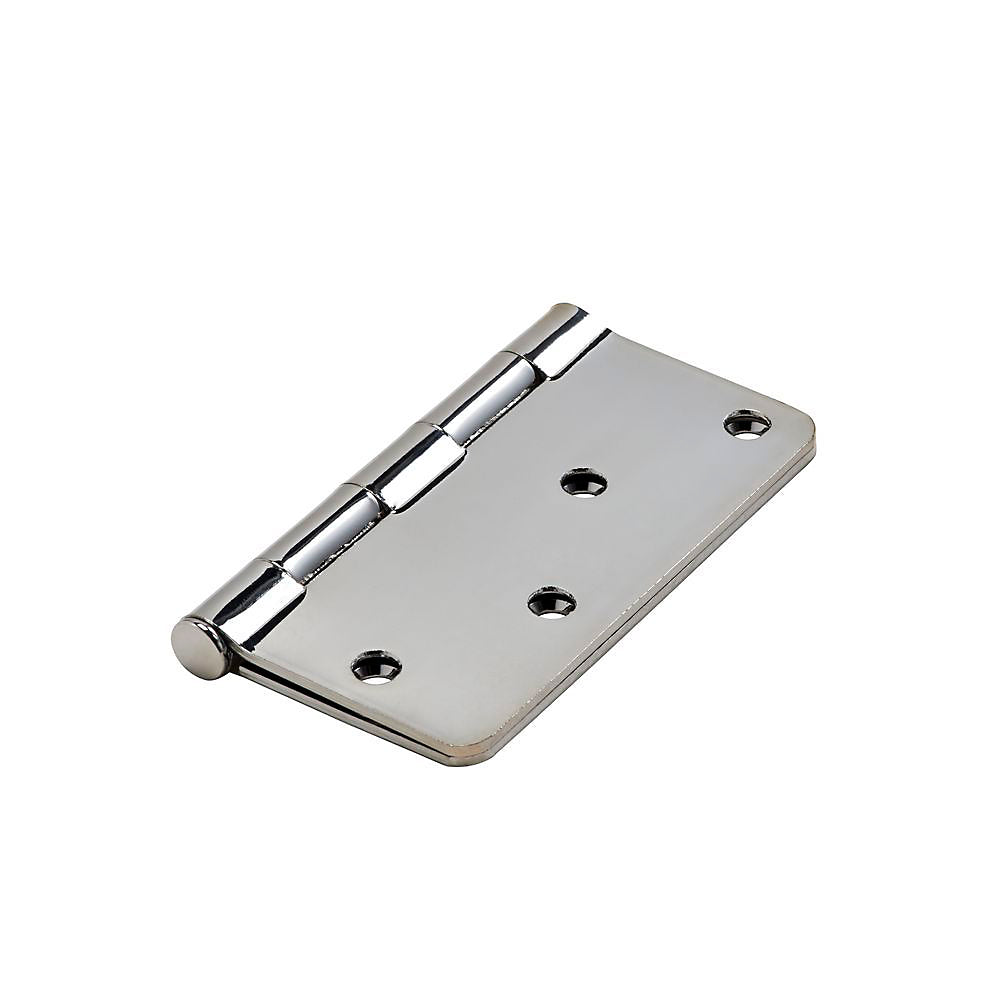 National Hardware N830-183 Full Mortise Round Corner Door Hinge, 4" L, Steel