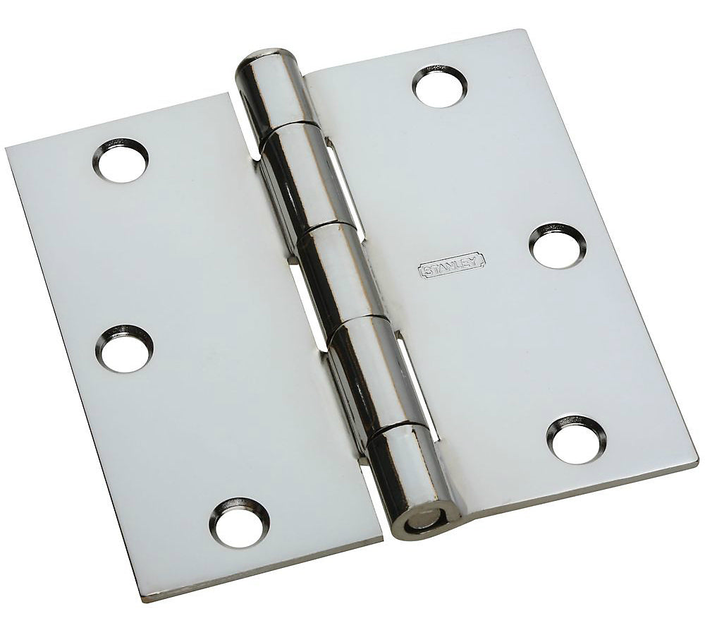 National Hardware N830-185 Full Mortise Square Corner Door Hinge, 3-1/2" L, Steel