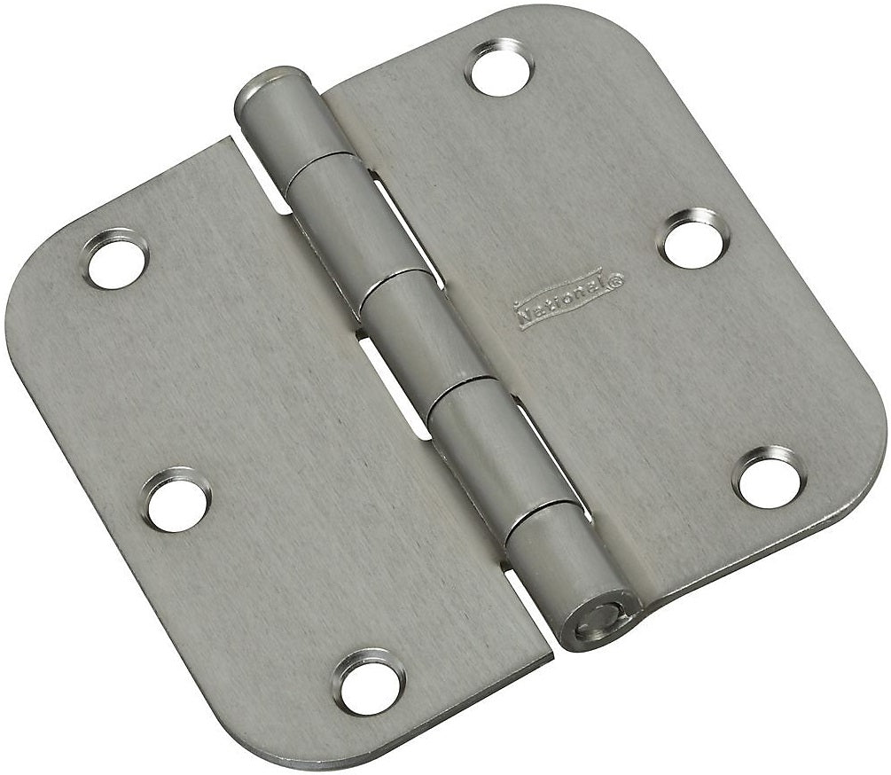 National Hardware N830-233 SPB512R5/8 Round Corner Door Hinge, Satin Chrome