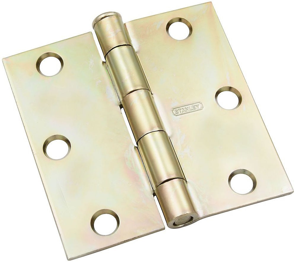 National Hardware N830-266 SPB512 Square Corner Door Hinge, Brass Tone