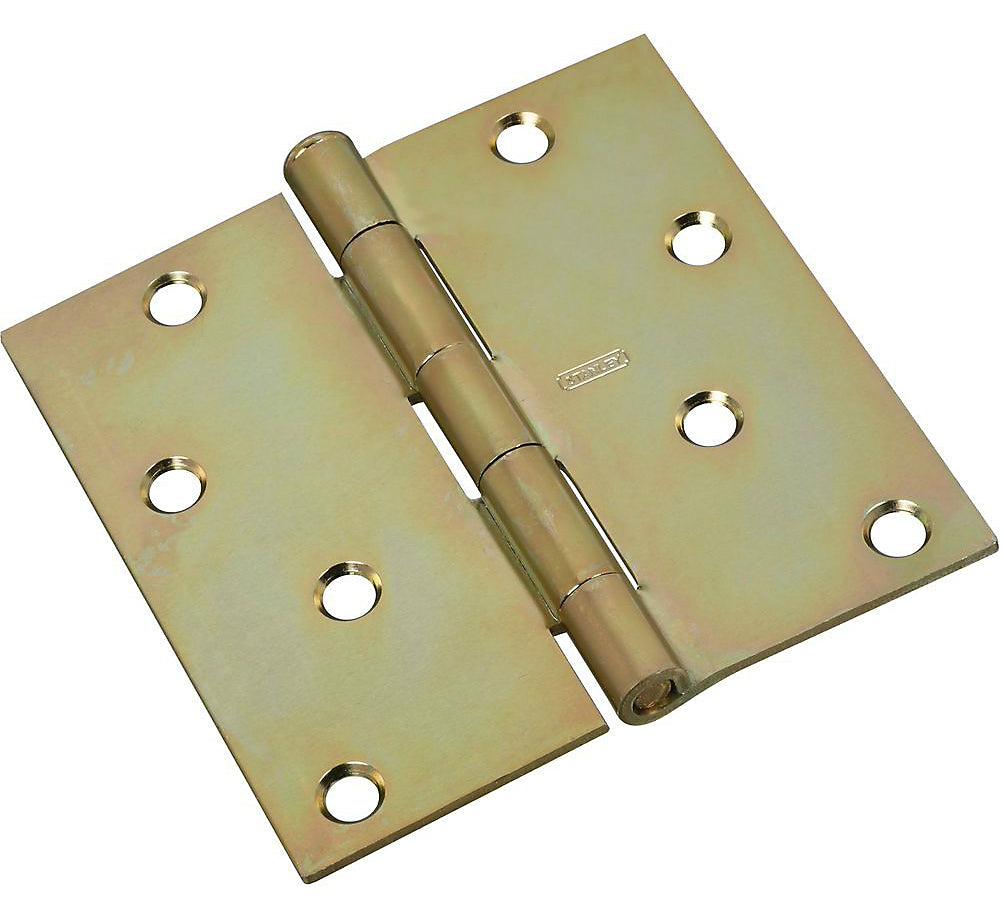 National Hardware N830-267 Full Mortise Square Corner Door Hinge, 4" L, Steel