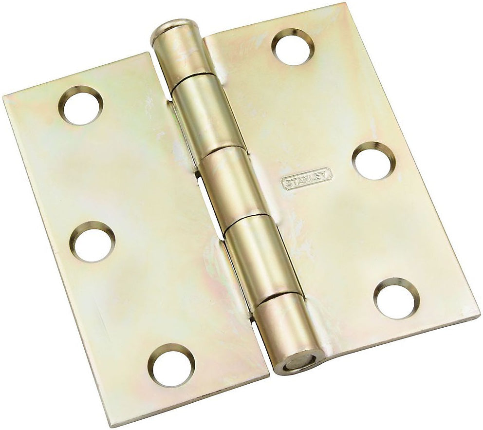 National Hardware N830-268 SPB512 Square Corner Door Hinge, 3", Brass