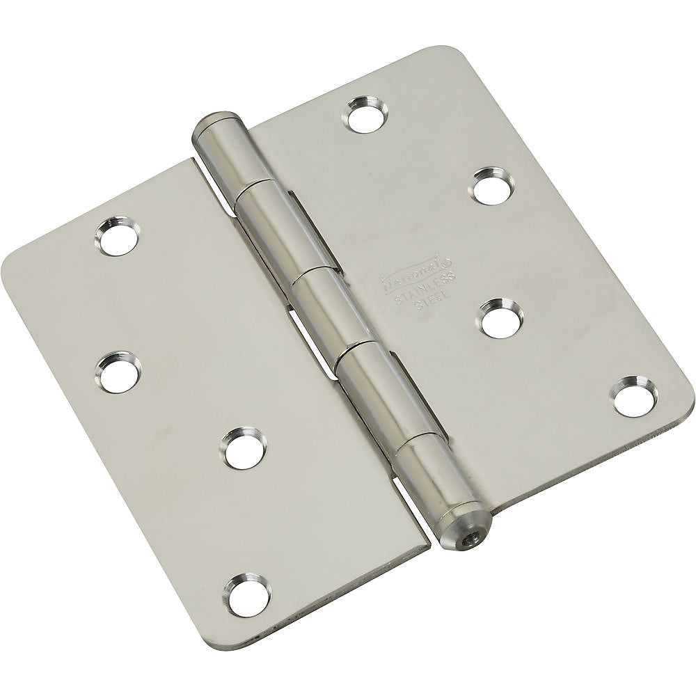 National Hardware N830-273 SPB514RC Door Hinges, Stainless Steel, 4"