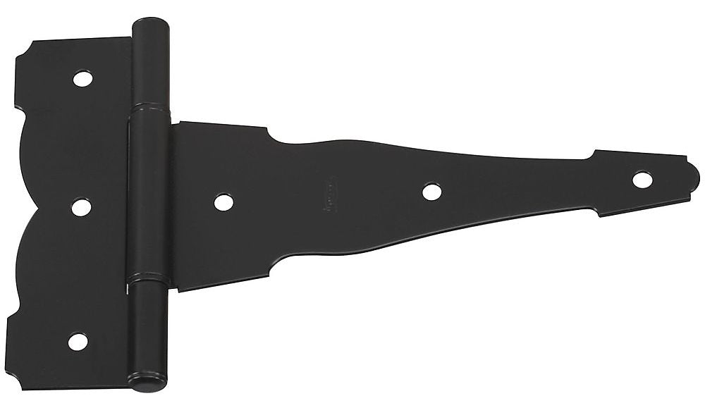 National Hardware N881-920 V841 Ornamental/Reversible T-Hinge, 8", Black