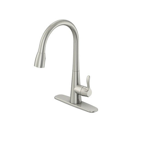 OakBrook 3978-K104 Vela Pull-Down One Handle Kitchen Faucet, Brushed Nickel