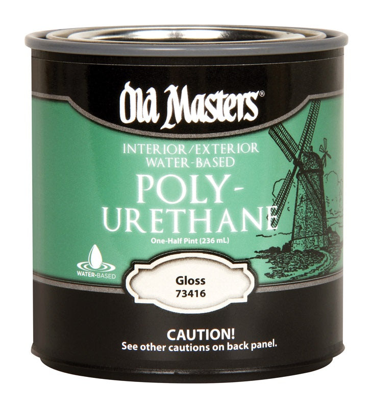 Old Masters 73416 Water-Based Polyurethane, Clear, Gloss, 30 sq. ft.