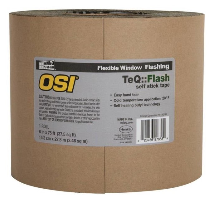 OSI 1866211 Window Flashing Tape, 6" x 100', Black