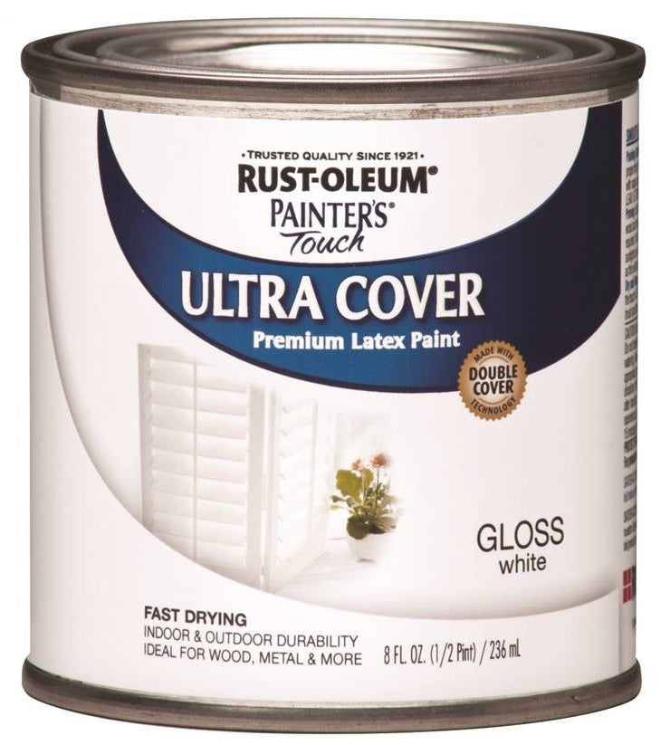 Painter's Touch 1992730 Multipurpose Latex Paint 1/2 Pt, Gloss White