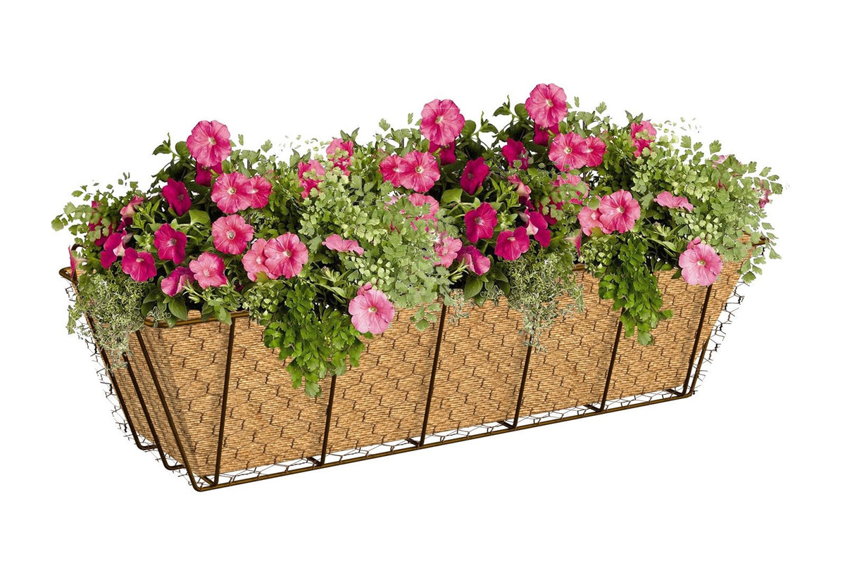 Windowbox Rustic With Burlap Liner, shop landscape edging & fencing at ...