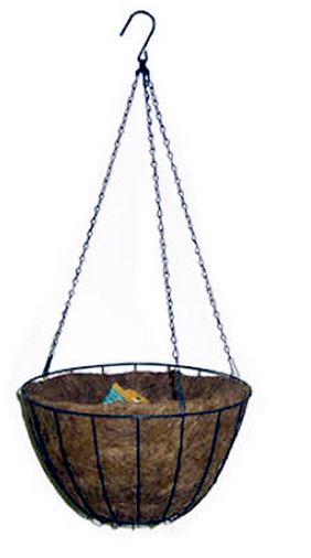 Panacea 88500 Hanging Basket with Liner, 12", Green