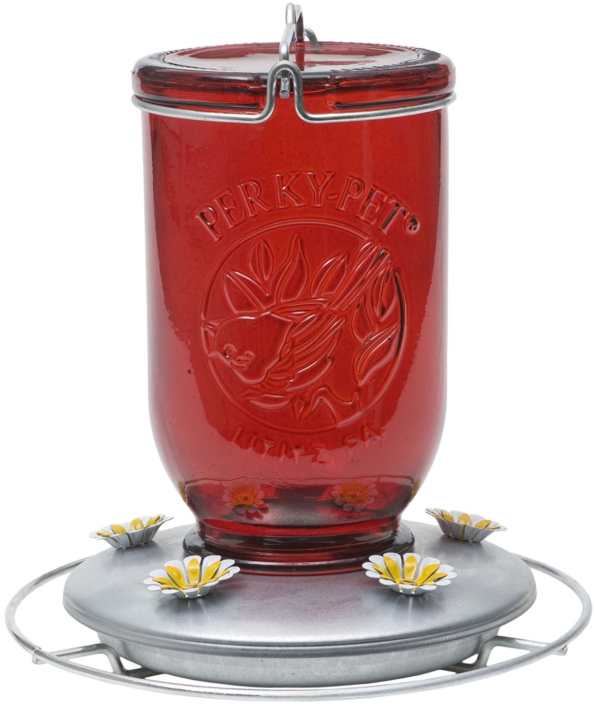 Perky-Pet 786 Mason Jar Glass Hummingbird Feeder, 32 Oz Capacity