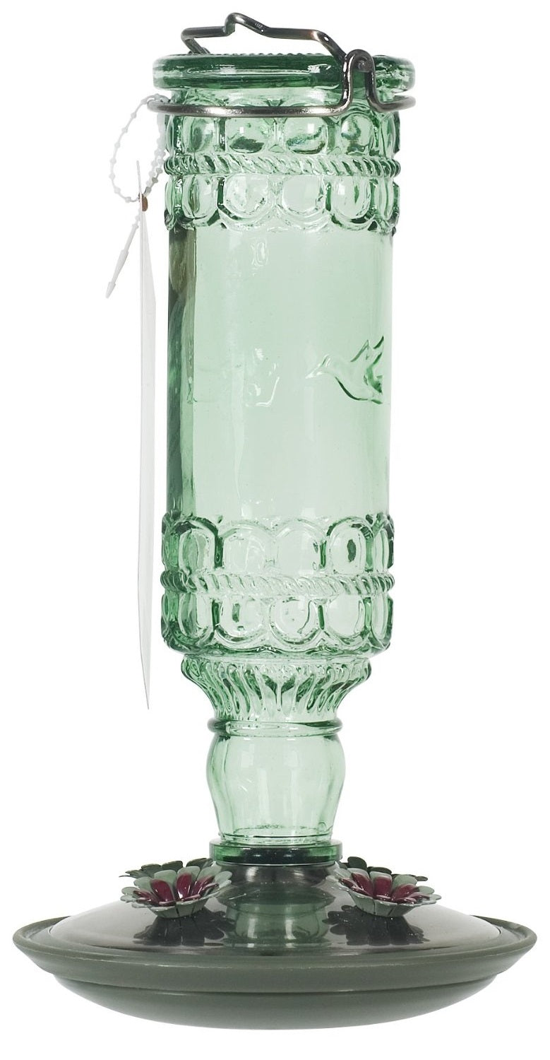 Perky Pet 8108-2 Antique Bottle Glass Hummingbird Feeder, 10 Oz