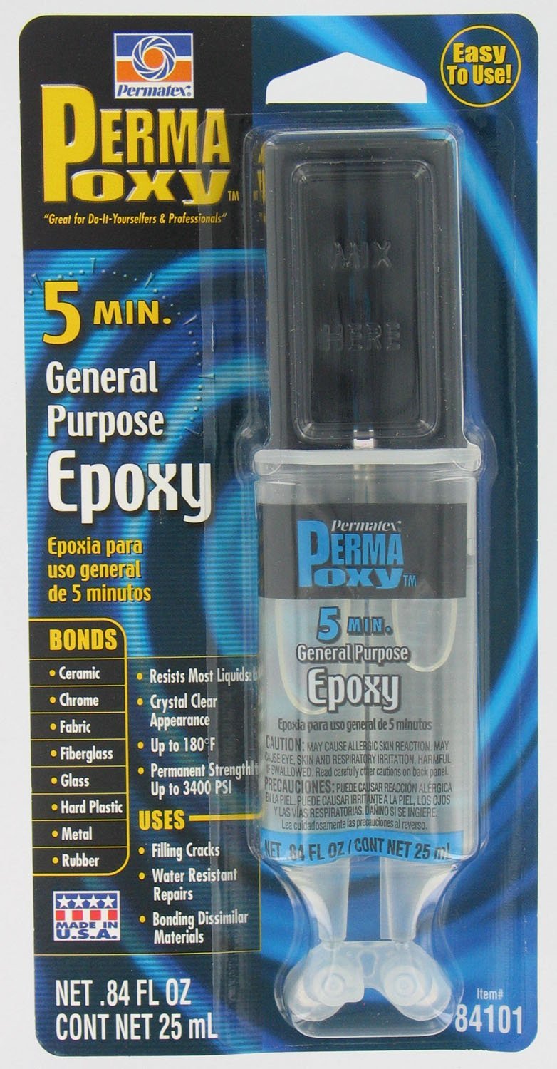 Permatex 84101 Permapoxy 5 Minute Epoxy, Clear, 0.84 Oz