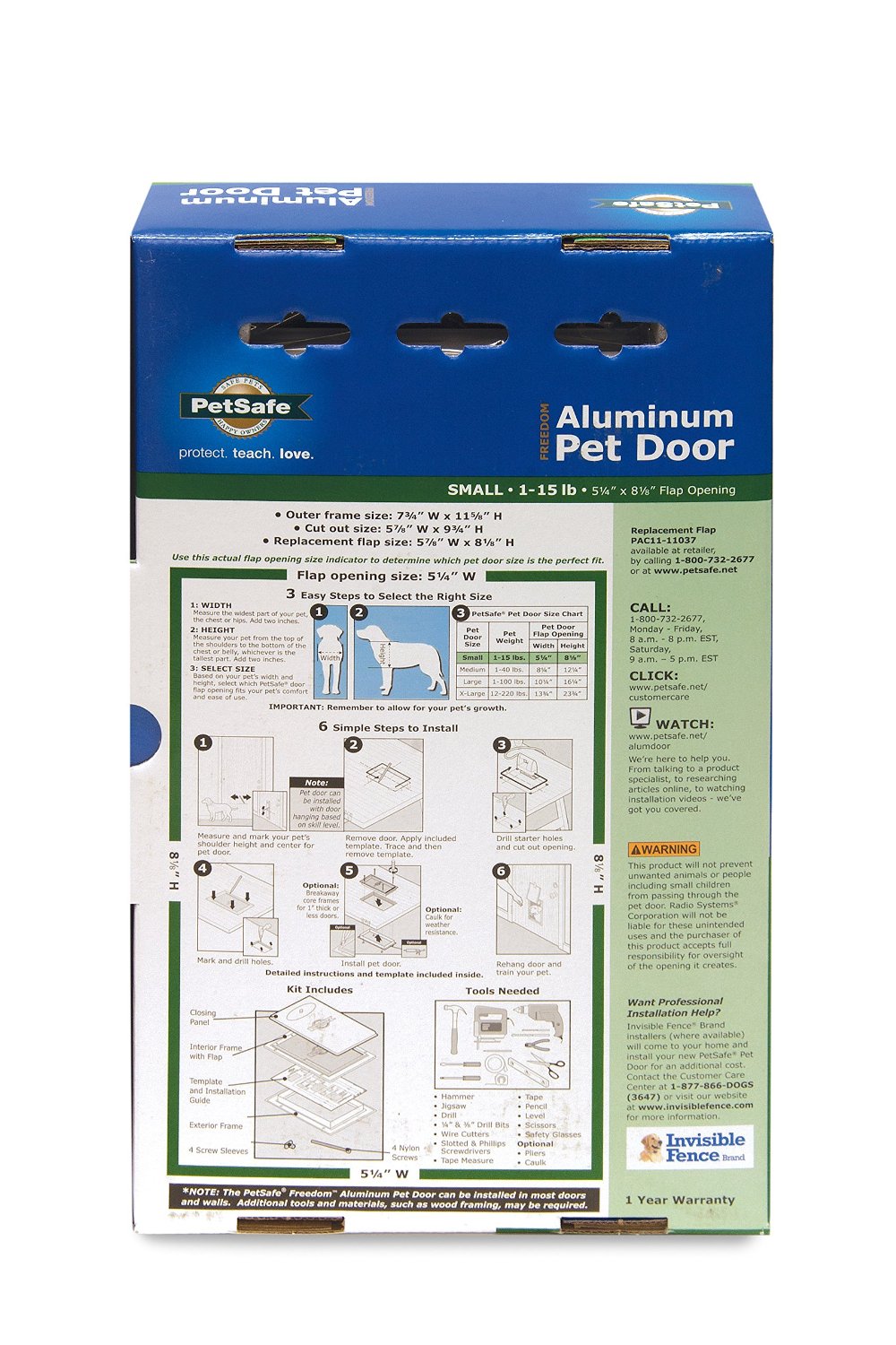 Pet Safe PPA00-10859 Small Aluminum Pet Door, White