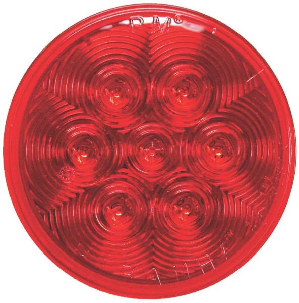 Peterson V826KR-7/3 LED Stop, Turn & Tail Light, 4" Round, Red