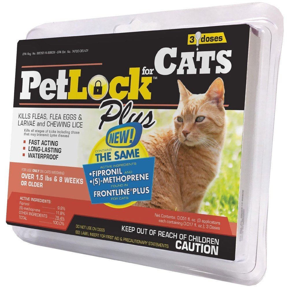 PetLock Plus 183004 Flea and Tick Drops for Cats, 0.135 oz.