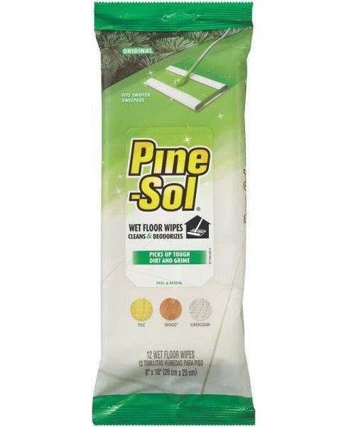 Pine-Sol 97353 Wet Floor Wipes, Original, 8" x 10"