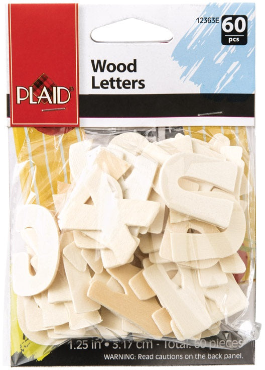 Plaid 12363E Wood Letters, 1-1/4"