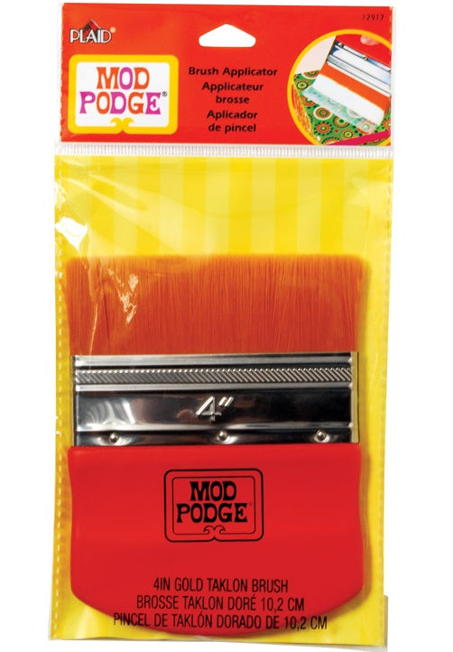 Plaid 12917 Mod Podge Flat Brush Applicator, Taklon Bristle, 4" W