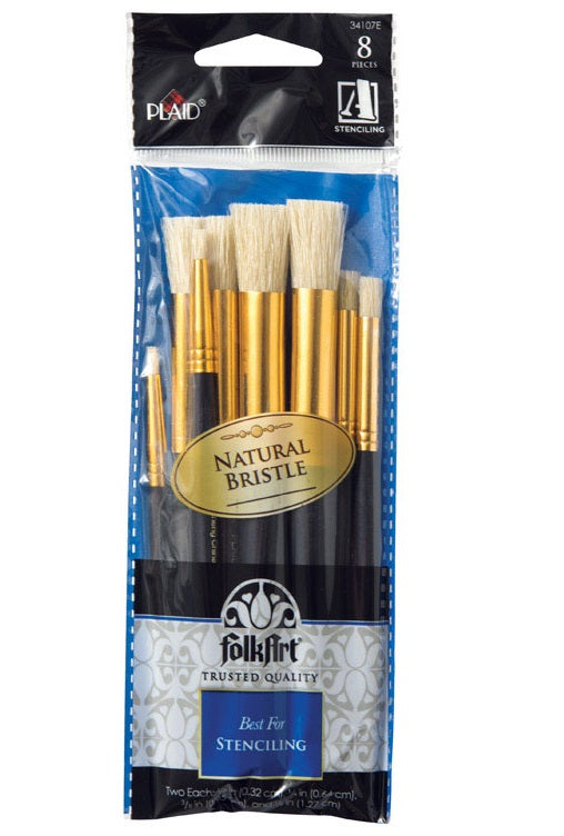 Plaid FolkArt Stencil Paint Brush Set, low price, best wall painting