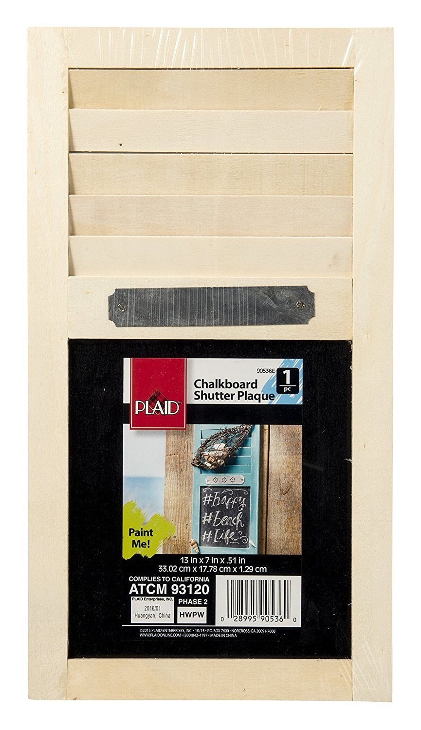 Plaid 90536E Wood Chalkboard Shutter, Beige, Natural