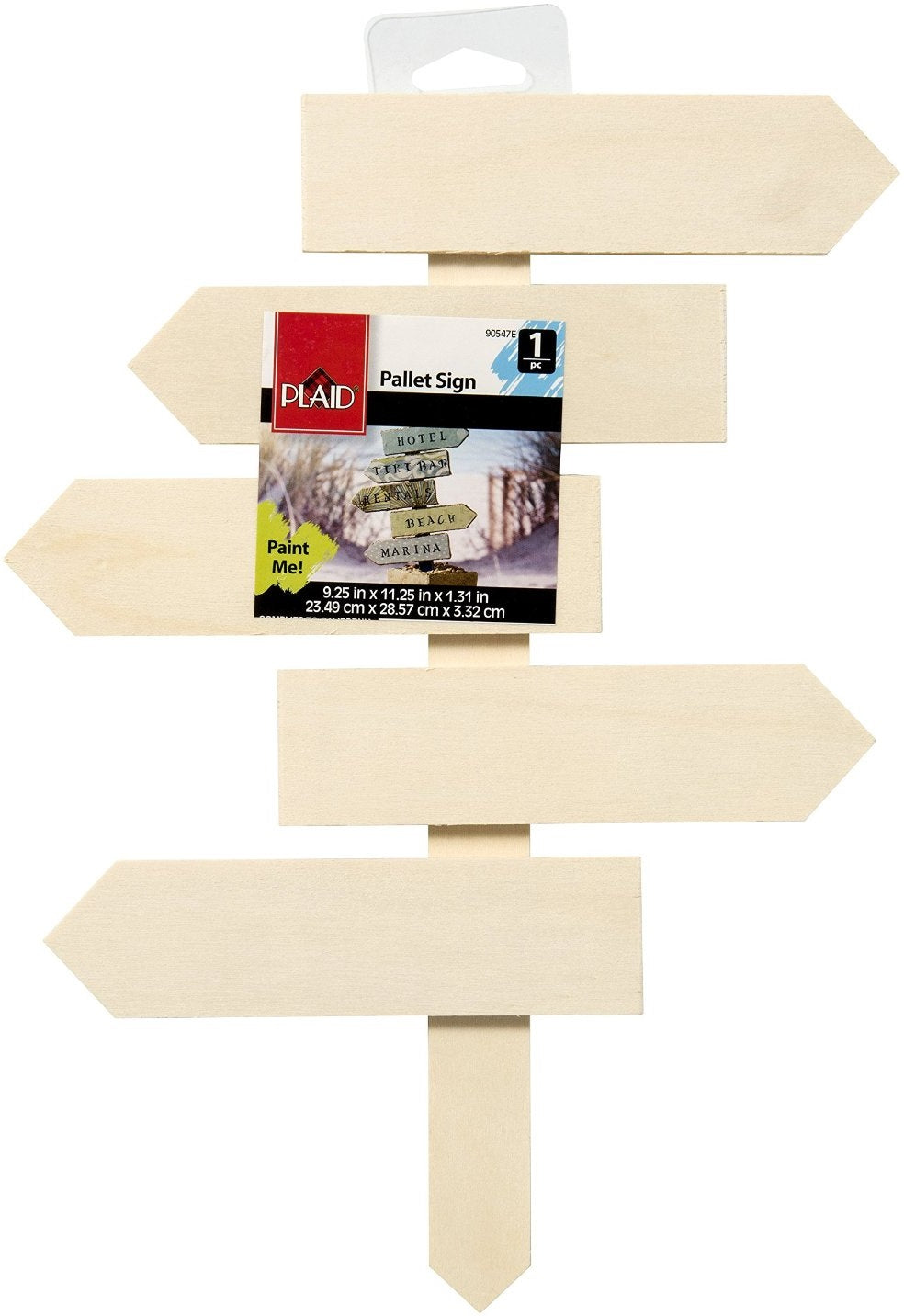 Plaid 90547E Natural Pallet Sign, Wood, Beige, 9.25" H x 1.31" L x 11.25" W