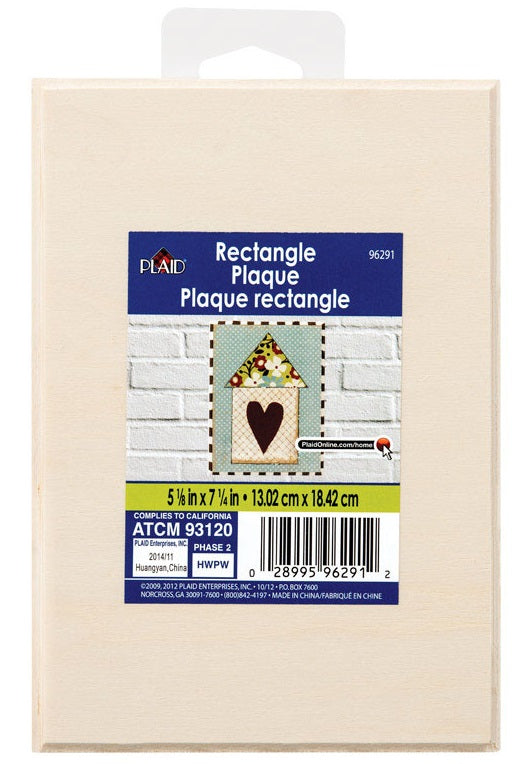 Plaid 96291 Natural Wood Rectangle Plaque, Beige