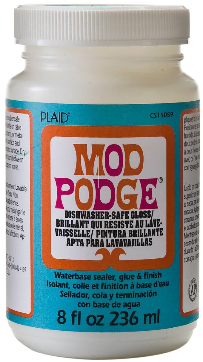 Plaid CS15059 Mod Podge Decoupage Glue, Dishwasher-Safe Gloss, 8 Oz