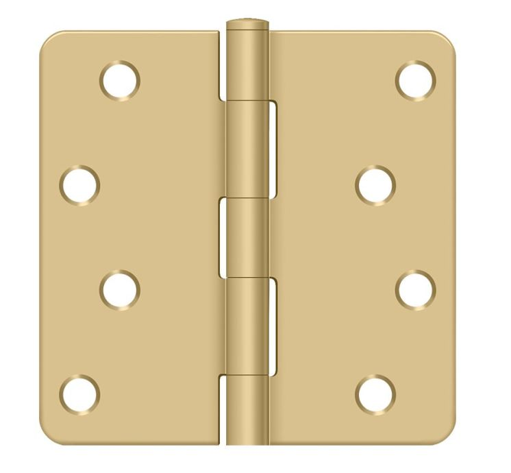 Deltana S44R44 Radius Door Hinge, Satin Brass