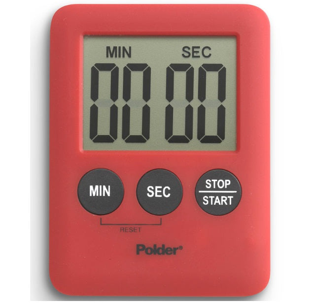 Polder E607R 100 Minute Digital Mini Timer, Red