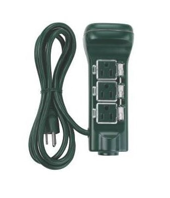 Power Zone ORCDTSTK6 Timer Touch 6 Outlet Stake, Green