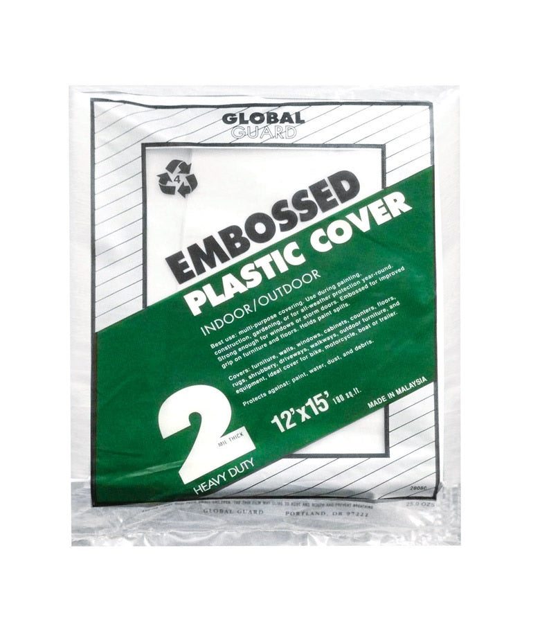 Premier 28080 GlobalGuard Heavy Weight Drop Cloth, Clear, 12' x 15'