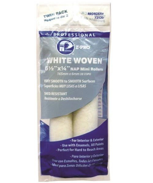 Premier Paint Roller 72520 Z-Pro Woven Mini Roller, White