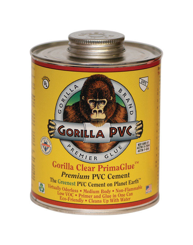 Gorilla R-04000 PVC PrimaGlue Clear Primer and Cement For PVC 4 oz