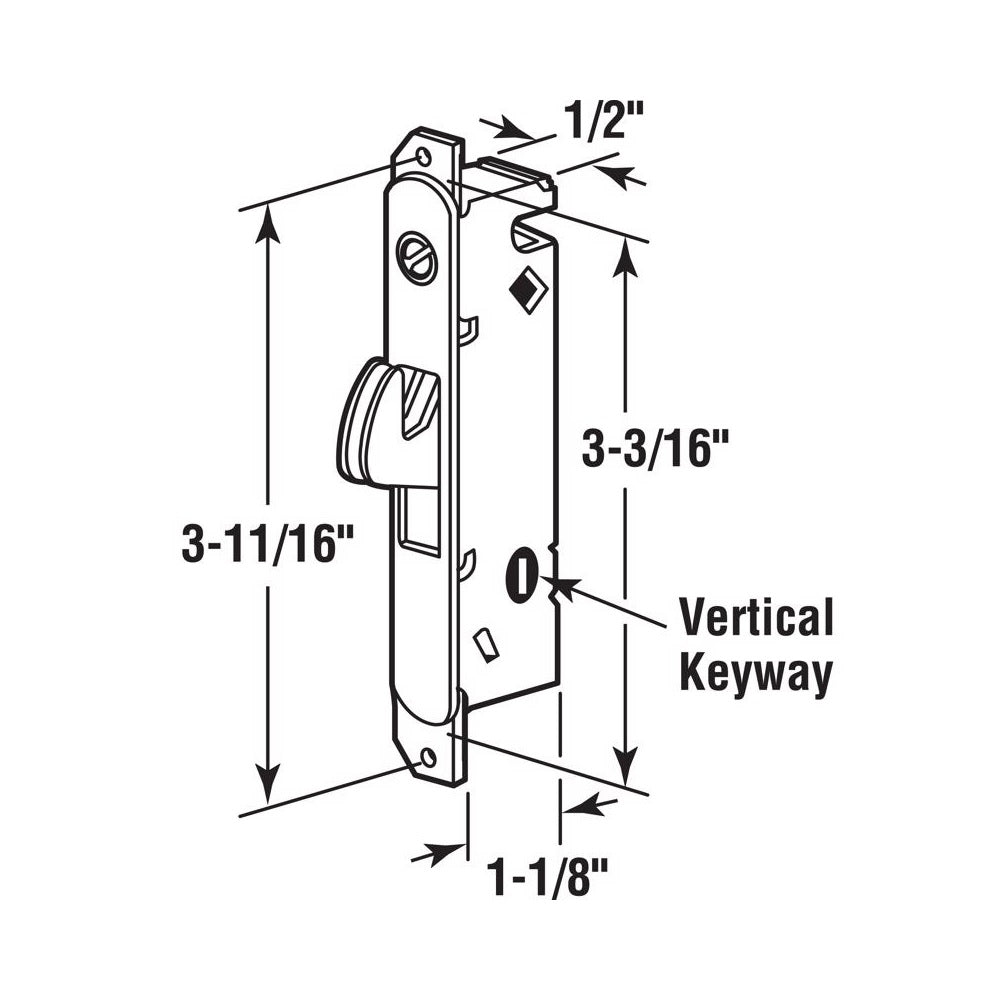 Prime-Line E 2013 Mortise Lock, Steel