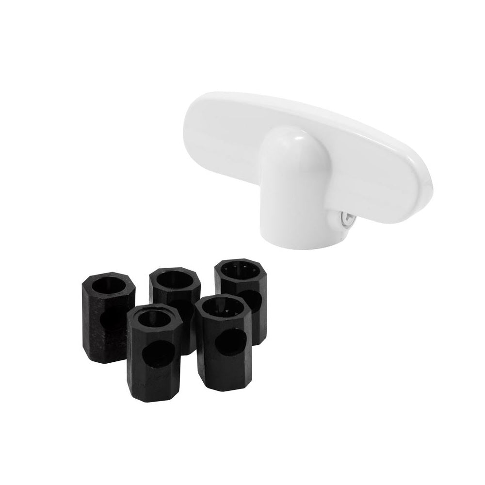 Prime-Line H 3892 Universal Casement Tee Handles, White, Zinc