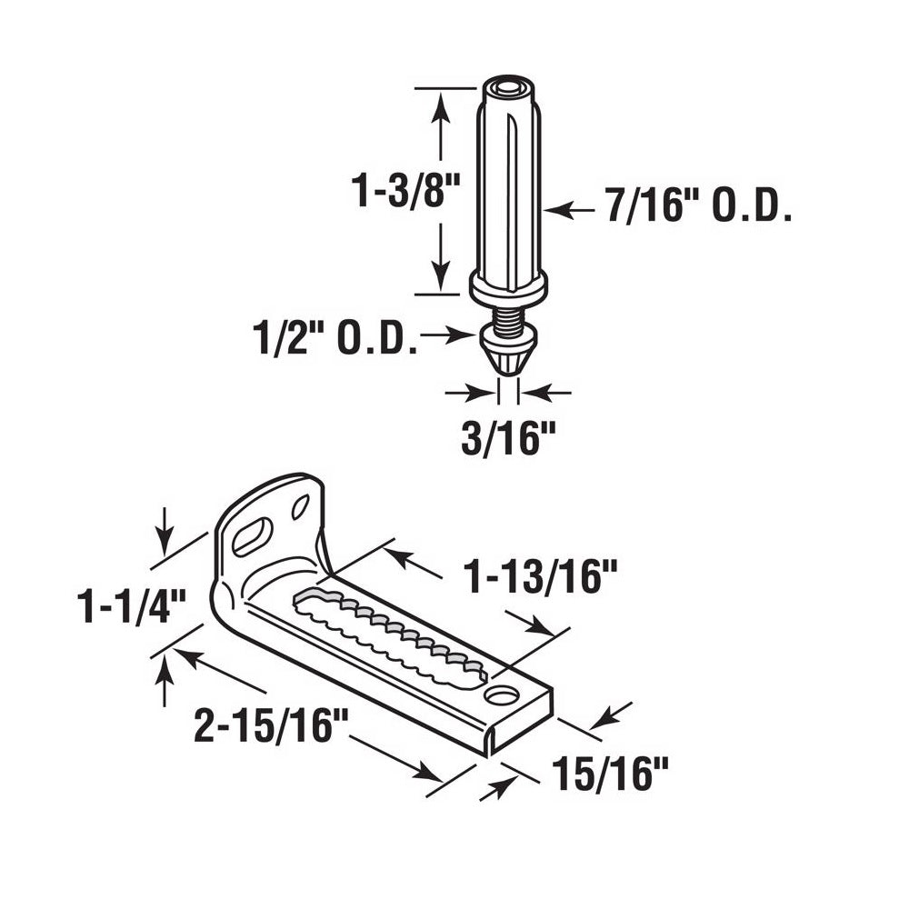 Prime-Line N 6992 Adjustable Pivot Bracket, Steel