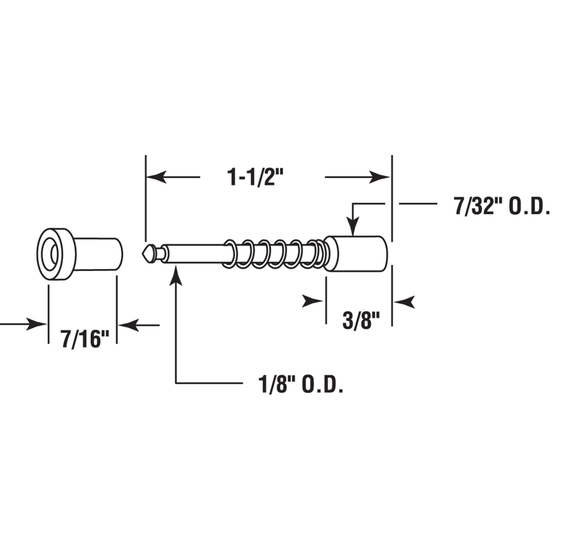 Prime-Line PL 14667 Window Screen Plunger Latch, 3/8", Aluminum
