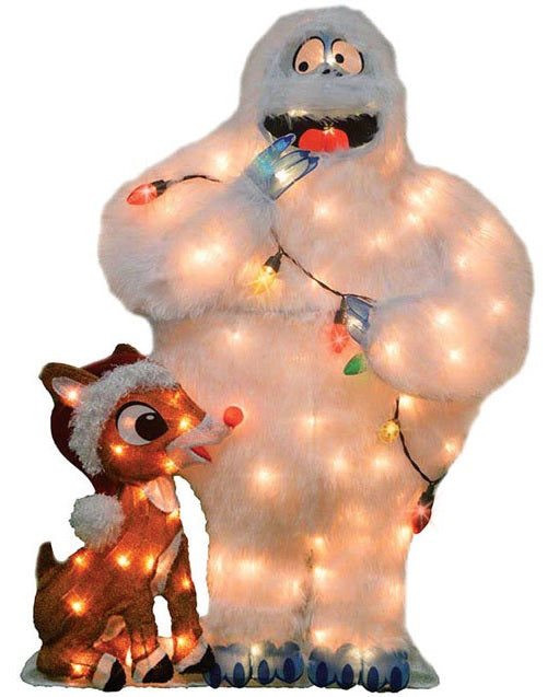 Product Works 20305 Christmas Pre-Lit Rudolph & Bumble Yard Art, Brown/White