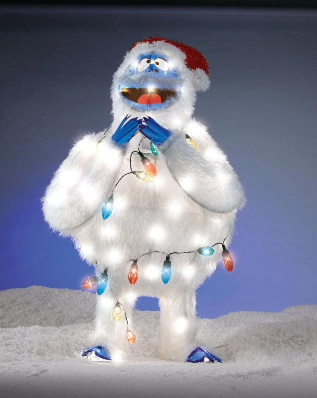 Product Works 90705 Pre-Lit Furry Bumble Christmas Yard Art Decoration, 32"