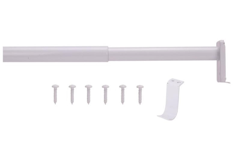 ProSource 21015PHX-PS Adjustable Closet Rod, 72" - 96", White