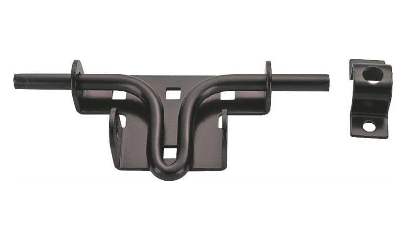 Prosource 33189PKS-PS Sliding Action Bolt Latches, Black Powder Coated, Steel