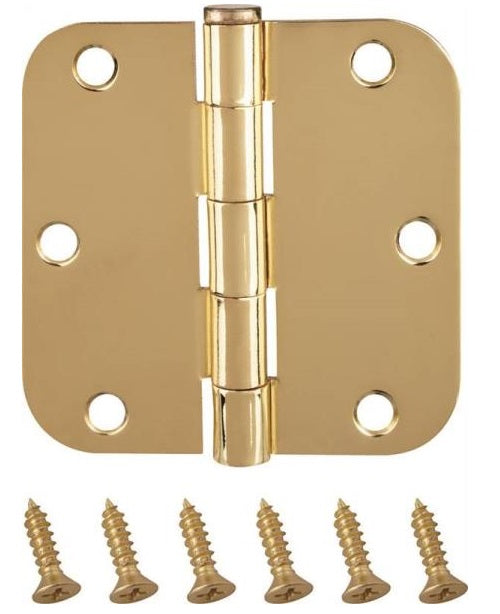 Prosource BH-102PB-PS Residential Door Hinge, Bright Brass, 5/8"