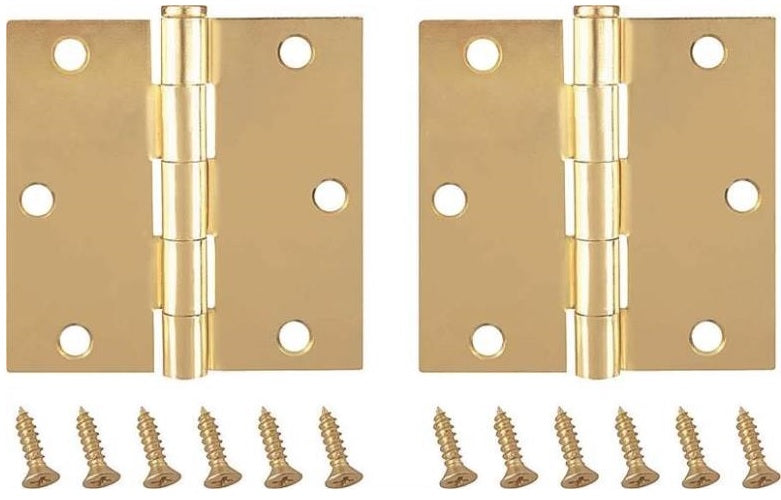 Prosource BH-202SB-PS Residential Door Hinges, 3-1/2" x 3-1/2", Satin Brass