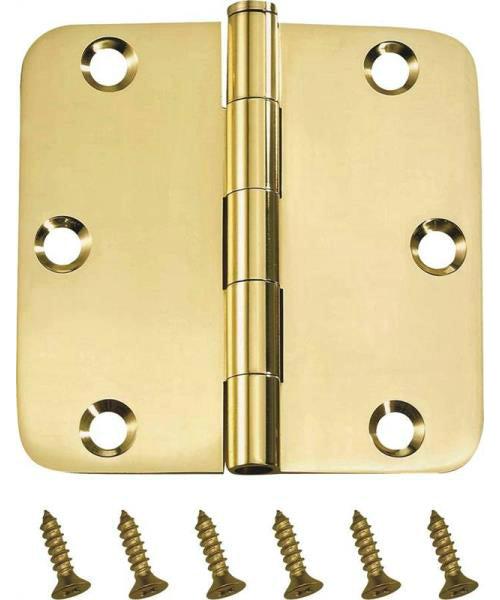 Prosource BH-BR21B-PS Residential Door Hinge, Brass, 3-1/2" x 3-1/2"
